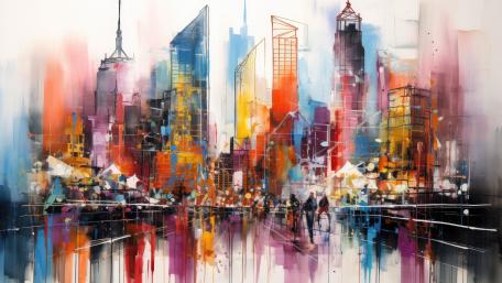 Vibrant New York Dreamscape wallpaper