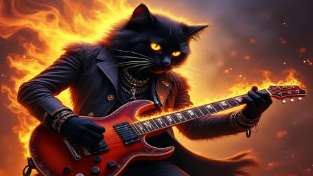 Rockin' Feline Blaze wallpaper
