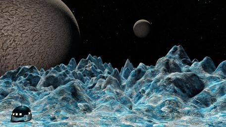 Frozen Alien World Exploration wallpaper