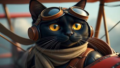 Pilot Whiskers Sky Adventure wallpaper