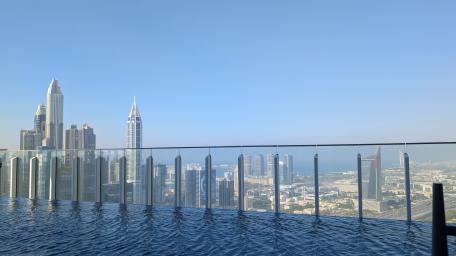 Dubai Sky Pool Serenity wallpaper