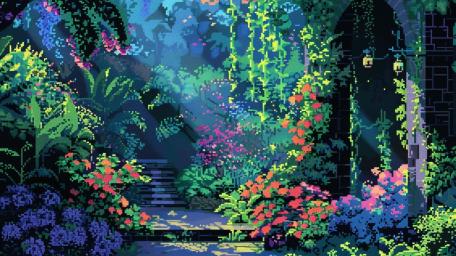 Secret Garden in Pixels wallpaper