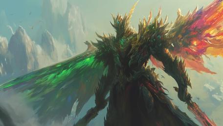 Fiery Sentinel of the Ethereal Skies wallpaper