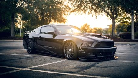 Ford Mustang in Golden Sunset Elegance wallpaper