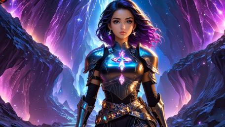 Enchanted Warrior in Ethereal Lands wallpaper
