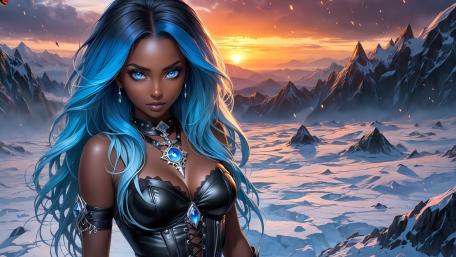 Mystical Winter Warrior Unveiled in AI Art wallpaper