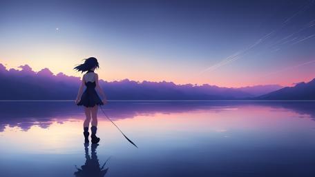 Evening Serenity by the Lake wallpaper