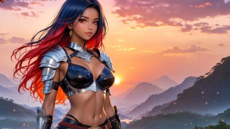 Ethereal Warrior at Sunset wallpaper