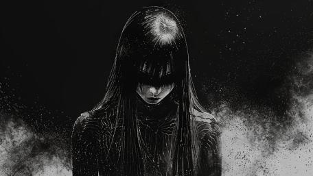 Gothic Shadows Unveiled: An Anime Dark Art wallpaper