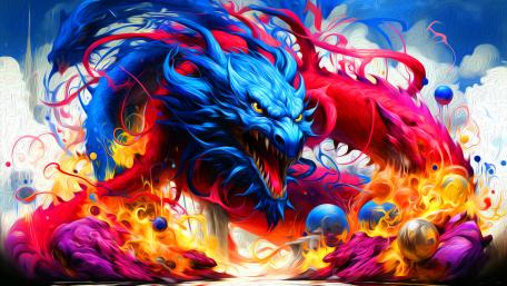 Vibrant Fury Unleashed in a Mystical Realm wallpaper