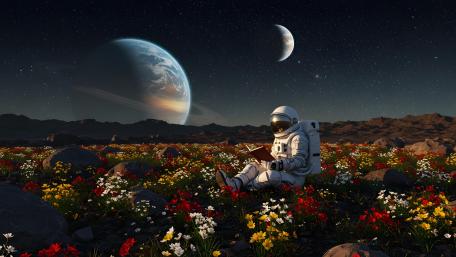 Bookworm on Mars wallpaper