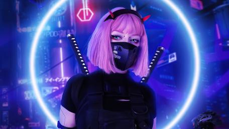 Neon Dreams Cyberpunk Fantasy wallpaper