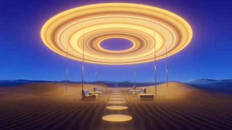 Surreal Glow in the Desert Landscape wallpaper