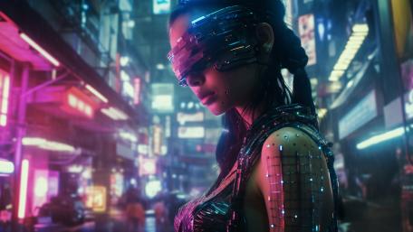 Neon Dreams in a Cyberpunk Cityscape wallpaper