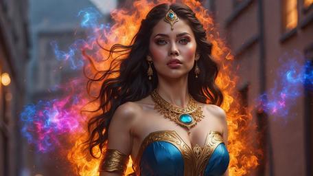 Girl on fire wallpaper