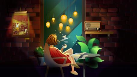 Lofi Vibes with Coffee and Chill wallpaper