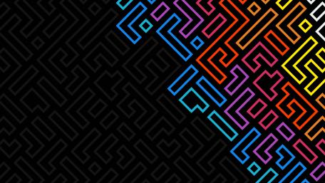 Colorful Labyrinth: A Minimalist Abstract Journey wallpaper