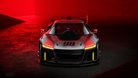 Audi R8 LMS GT3 in Striking Red and Black wallpaper