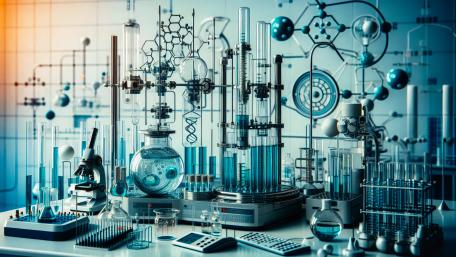 A Science lab with all paraphernalia. wallpaper