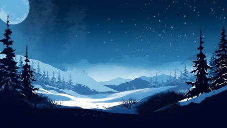 Winter Serenity in Anime Wonderland wallpaper