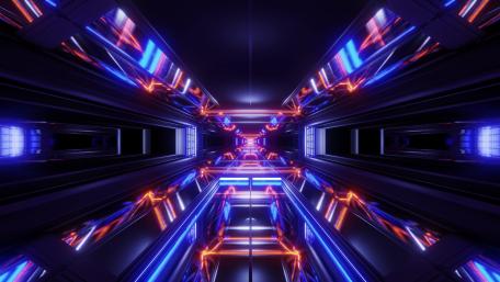 Neon Tunnel of Infinite Dimensions wallpaper