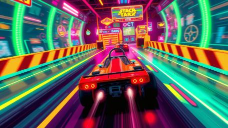 Futuristic Neon Racing Adventure wallpaper