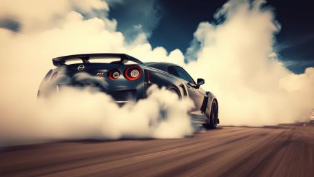 Nissan GT-R: High-Octane Drift Artistry in 8K wallpaper