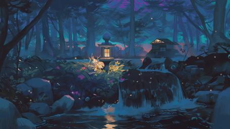 Night River Sanctuary wallpaper