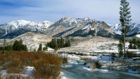 Snow-Capped Serenity in Wilderness Winterland wallpaper