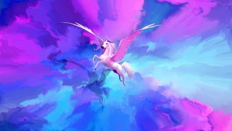 Pegasus in a Dreamscape Sky wallpaper
