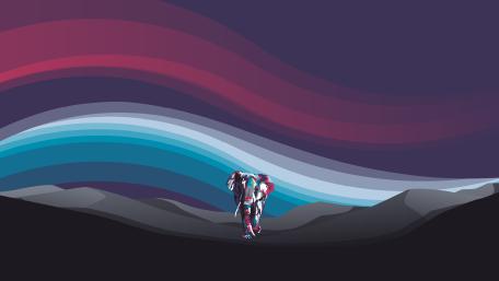 Minimalist Elephant in Serene Abstract Landscape wallpaper
