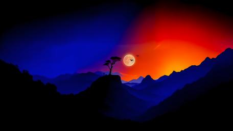 Mystical Nightfall Serenity in HD Artistry wallpaper