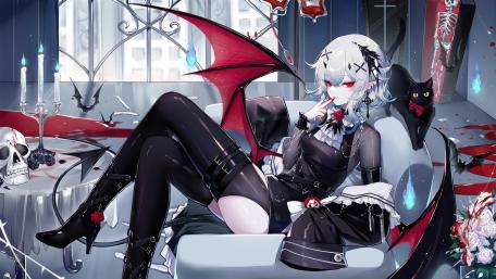 Vampire Demoness in Gothic Ambience wallpaper