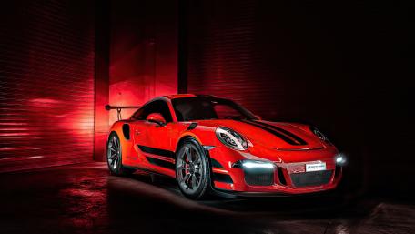 Red Porsche 911 GT3 RS in Action wallpaper