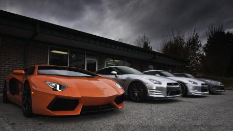 Lamborghini Aventador in Showroom Lineup wallpaper