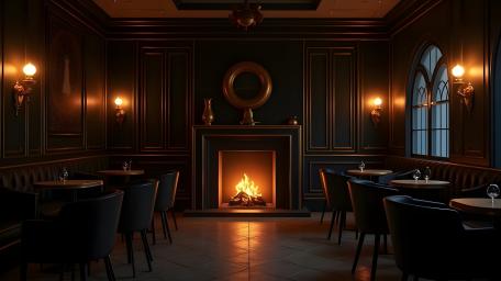 Sophisticated Ambiance in an Elegant Restaurant Setting wallpaper