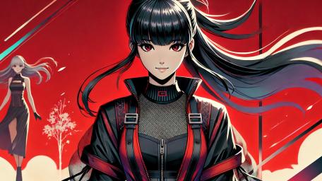 Anime Elegance with Futuristic Flair wallpaper