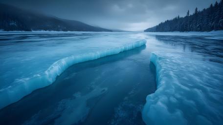 Icy Tranquility Serenity of Frozen Waters wallpaper