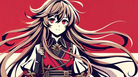 Anime Girl with Flowing Hair Elegance wallpaper
