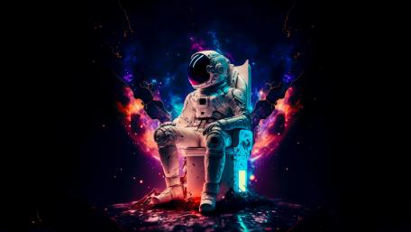 Abstract Astronaut in a Cosmic Dreamscape wallpaper