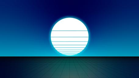 Retro Futuristic Sun on Grid Horizon wallpaper