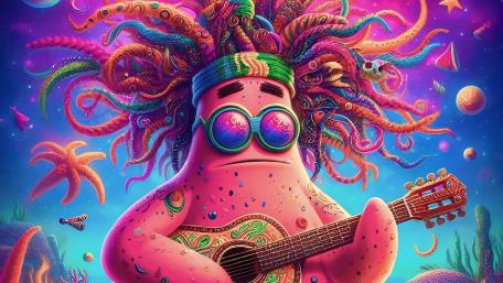Guitarist with Cosmic Dreadlocks Vibes wallpaper
