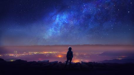 Venture into the Cosmic Night Sky wallpaper