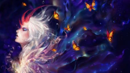 Whimsical Dreams Enveloped in Butterfly Whispers wallpaper