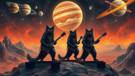 Galactic Feline Band: Cosmic Rock Concert Extravaganza! wallpaper