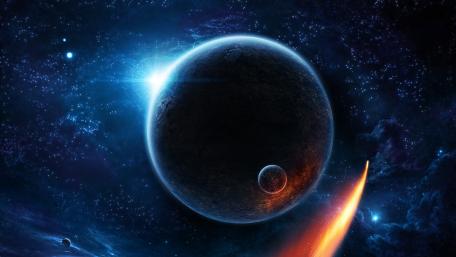 Mystical Cosmic Dance of Planets and Moons wallpaper