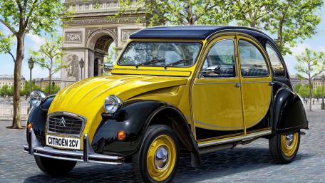 Vintage Citroën 2CV Charm in Paris Setting wallpaper
