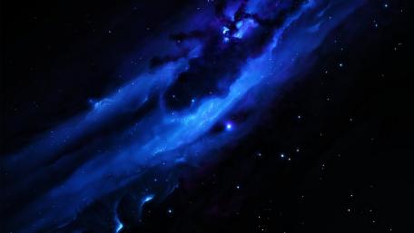Blue Nebula in the Cosmic Abyss wallpaper