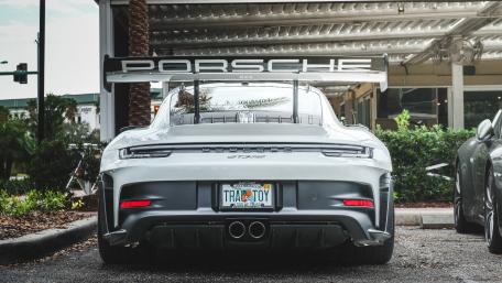 Sleek Porsche GT3 with Impressive Rear Wing Design Stunning Wallpaper wallpaper