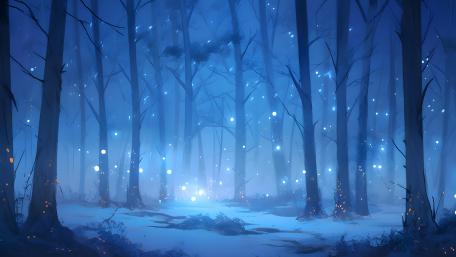 Mystical Night in the Enchanted Forest wallpaper